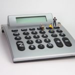 calculator, number, miniature figures
