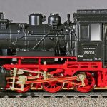 steam locomotive, model, track h0