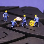 tire, repair, miniature figures