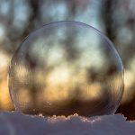 frozen soap bubble, soap bubble, slightly frozen