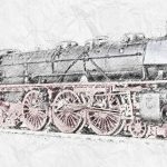 steam locomotive, model, scale h0