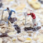 cereal, nordic walking, miniature figures