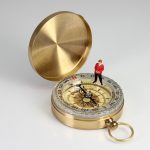 compass, direction, miniature figures