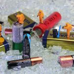 recycling, battery, miniature figures