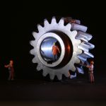 mechanical engineering, gear, miniature figures